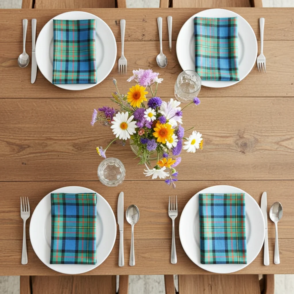 4 Tartan Napkins in Wool - Image 4