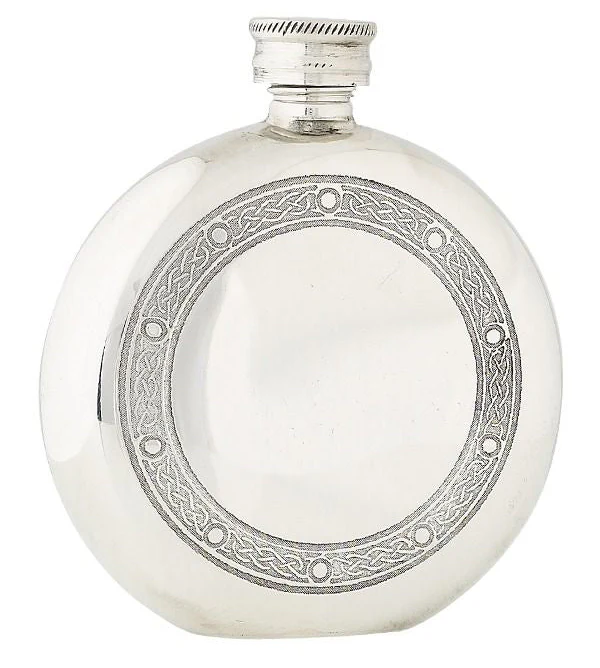 6oz Celtic Frame Pewter Flask
