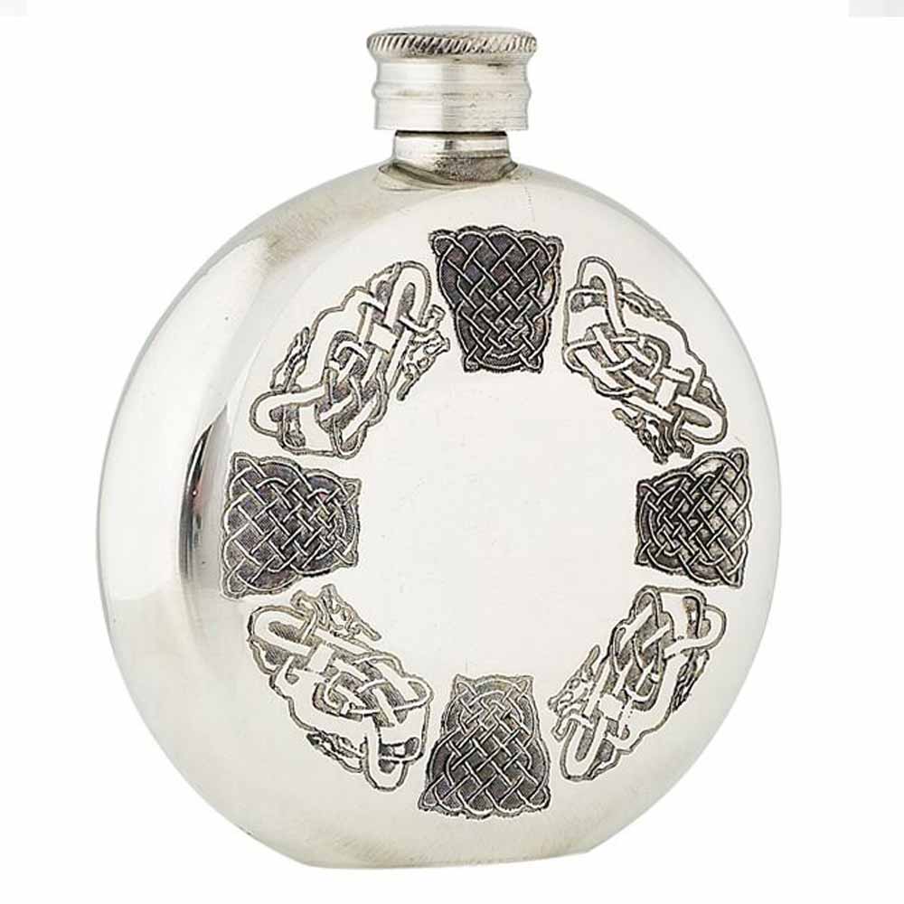 6oz Celtic Pewter Flask - Image 2