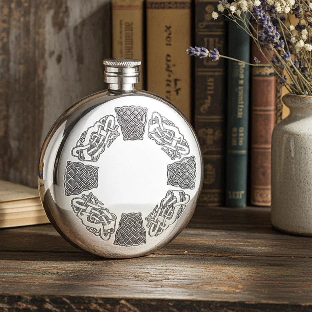 6oz Celtic Pewter Flask - Image 3