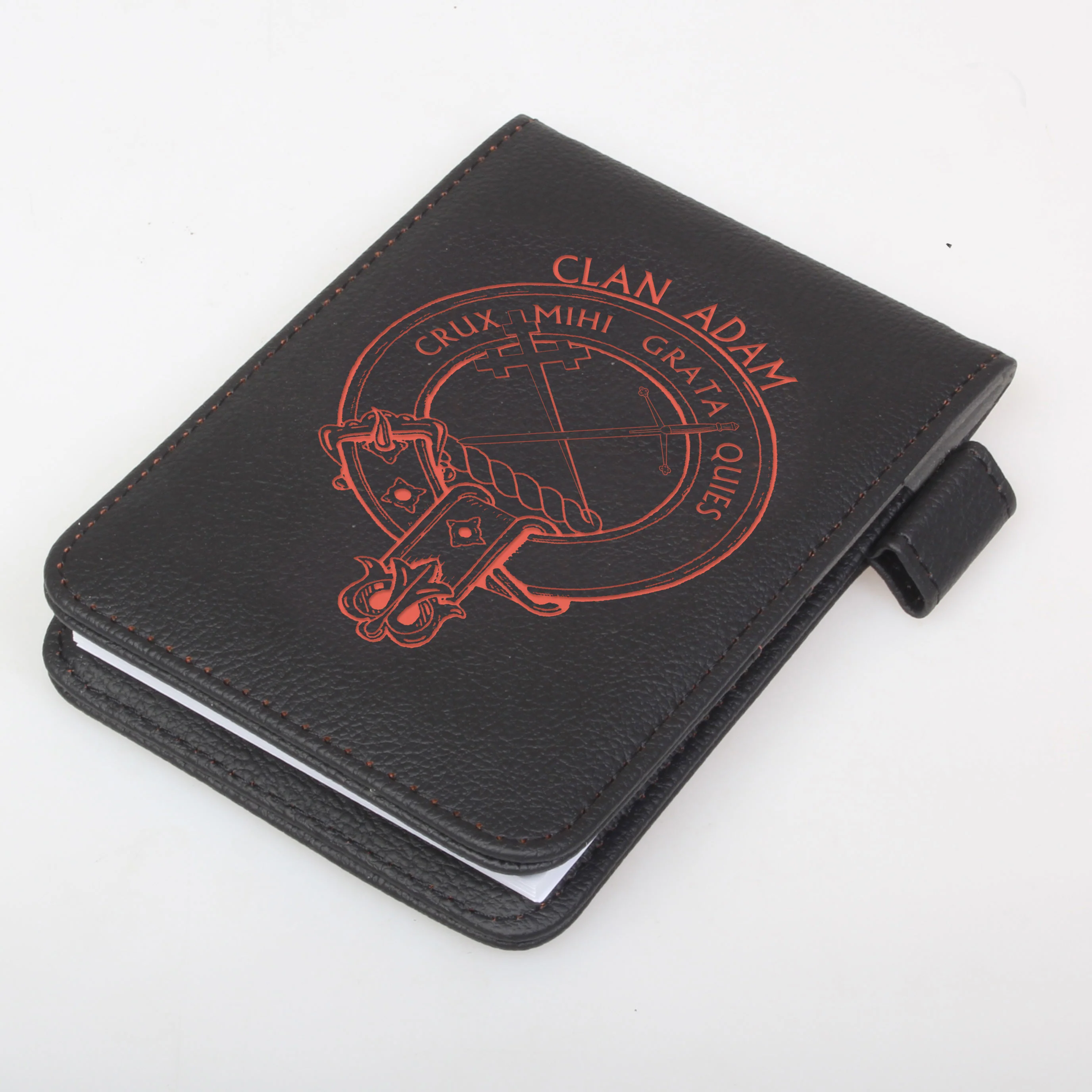 Adam Clan Crest Engraved Leather Small Notebook