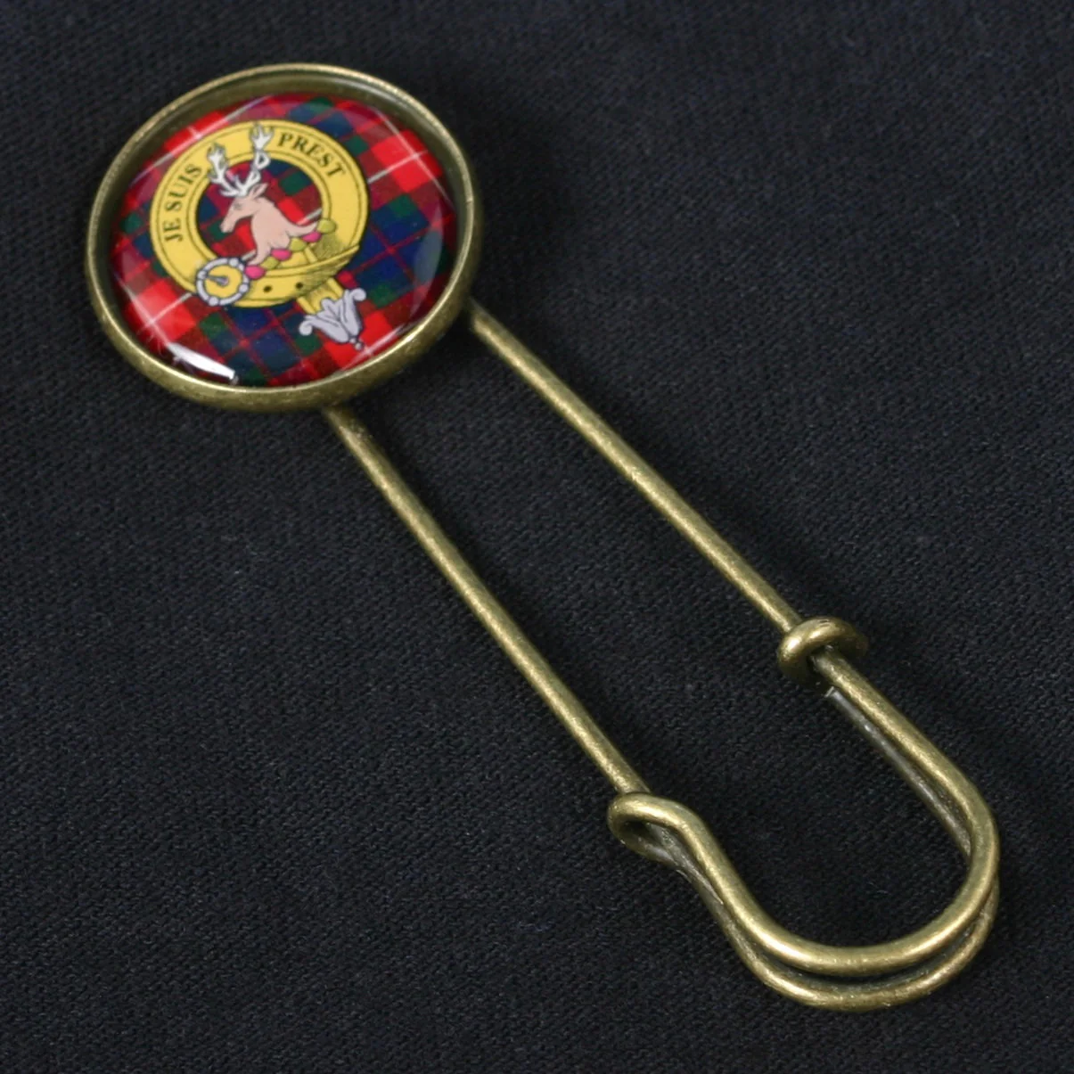 Antique Finish Clan Crest Brooch / Kilt Pin - Image 2