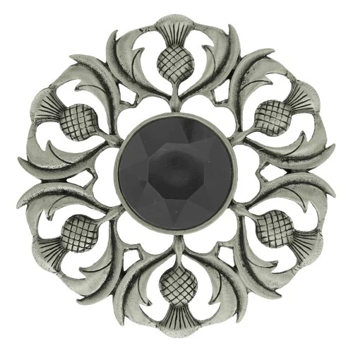 Antique Scottish Thistle Plaid Brooch - Image 4