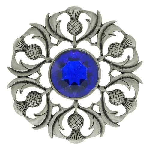 Antique Scottish Thistle Plaid Brooch - Image 5