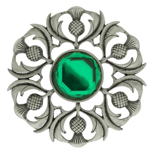 Antique Scottish Thistle Plaid Brooch - Image 7