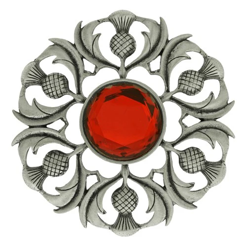 Antique Scottish Thistle Plaid Brooch - Image 8