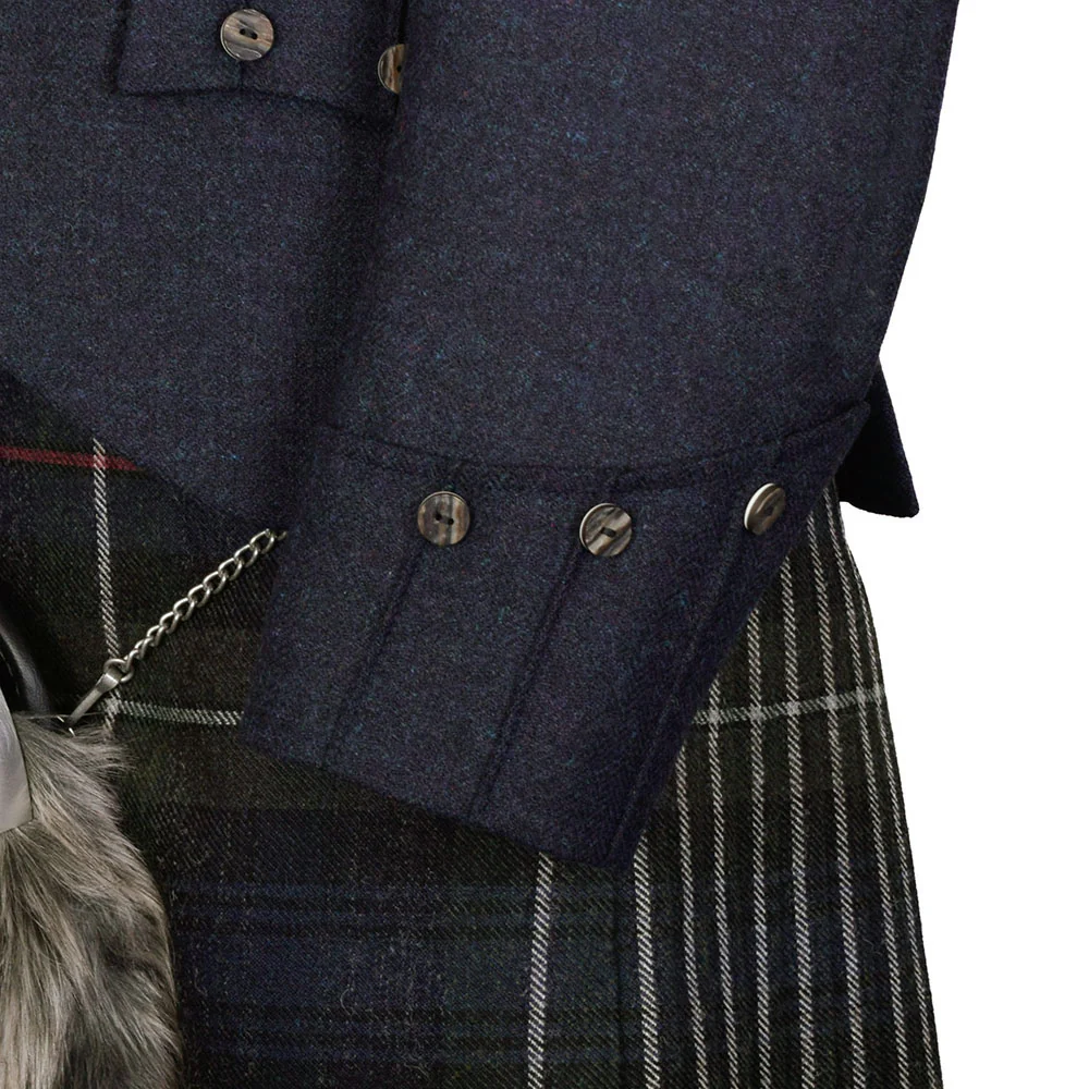Argyll Kilt Jacket and Waistcoat- Elgin Blue Tweed - Image 3