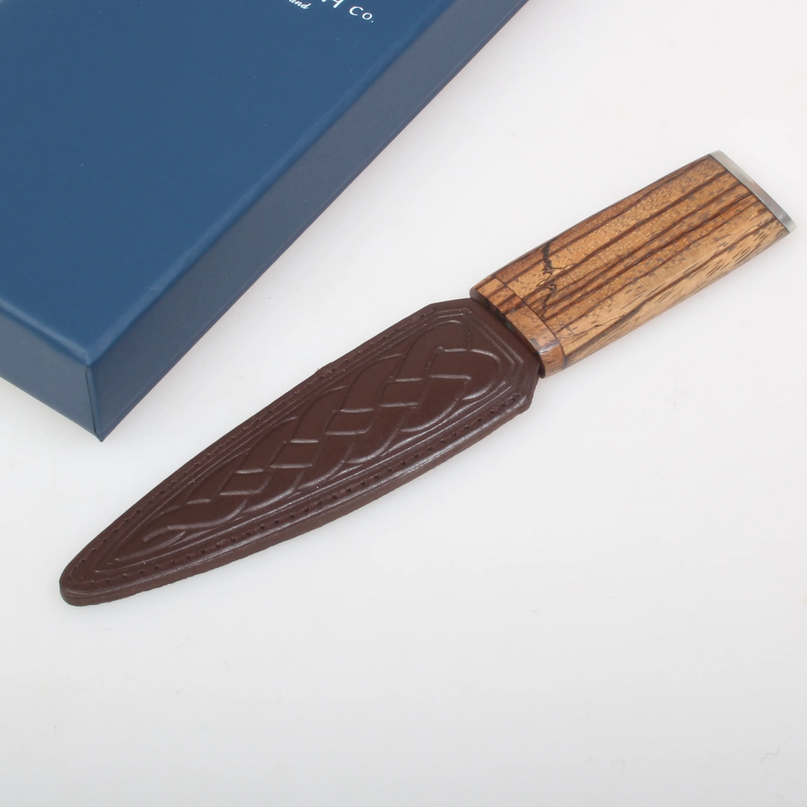 Arisaig - Zebrano Wood Sgian Dubh - Pewter Top - Image 4