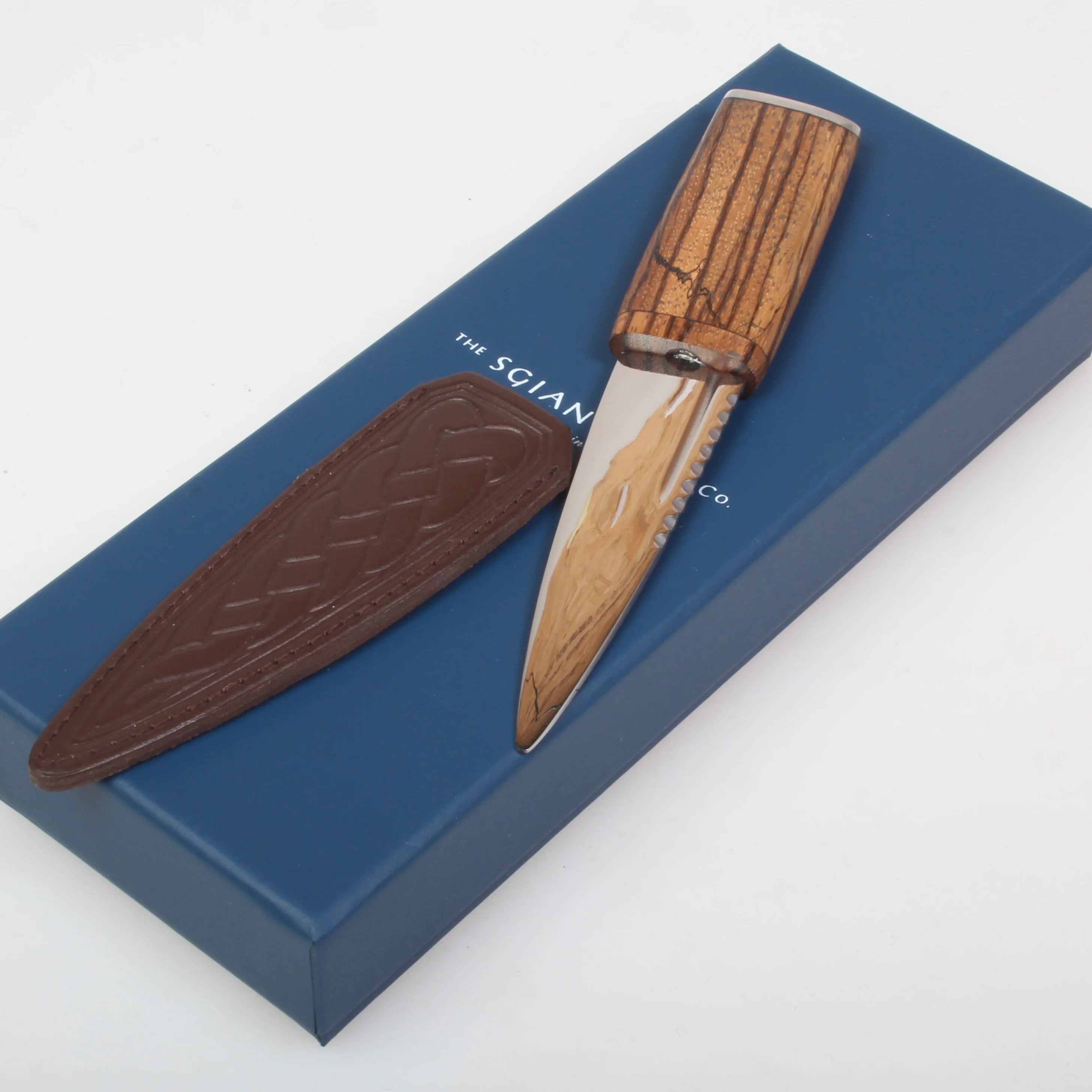 Arisaig - Zebrano Wood Sgian Dubh - Pewter Top - Image 5