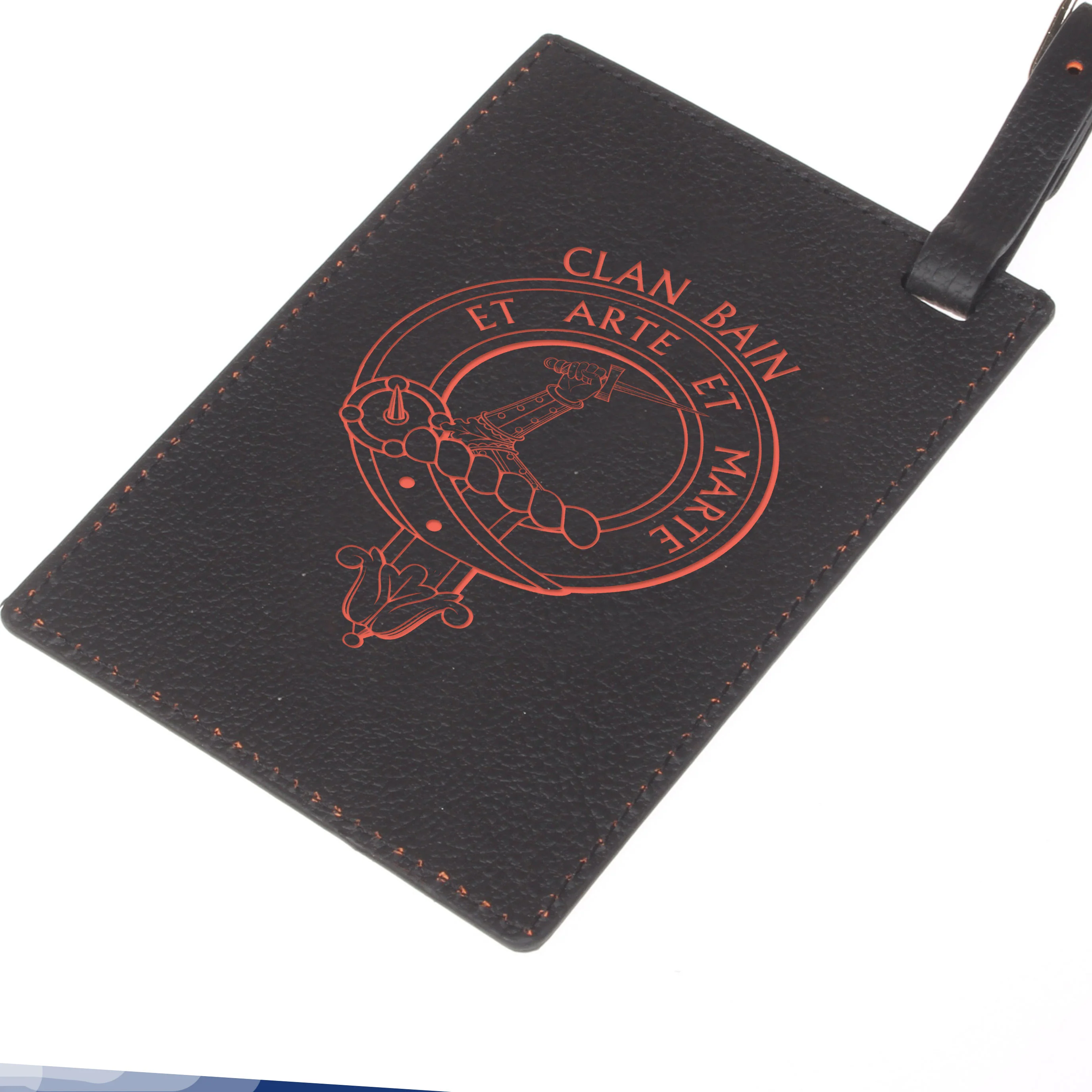 Bain Clan Crest Engraved PU Leather Luggage Tag