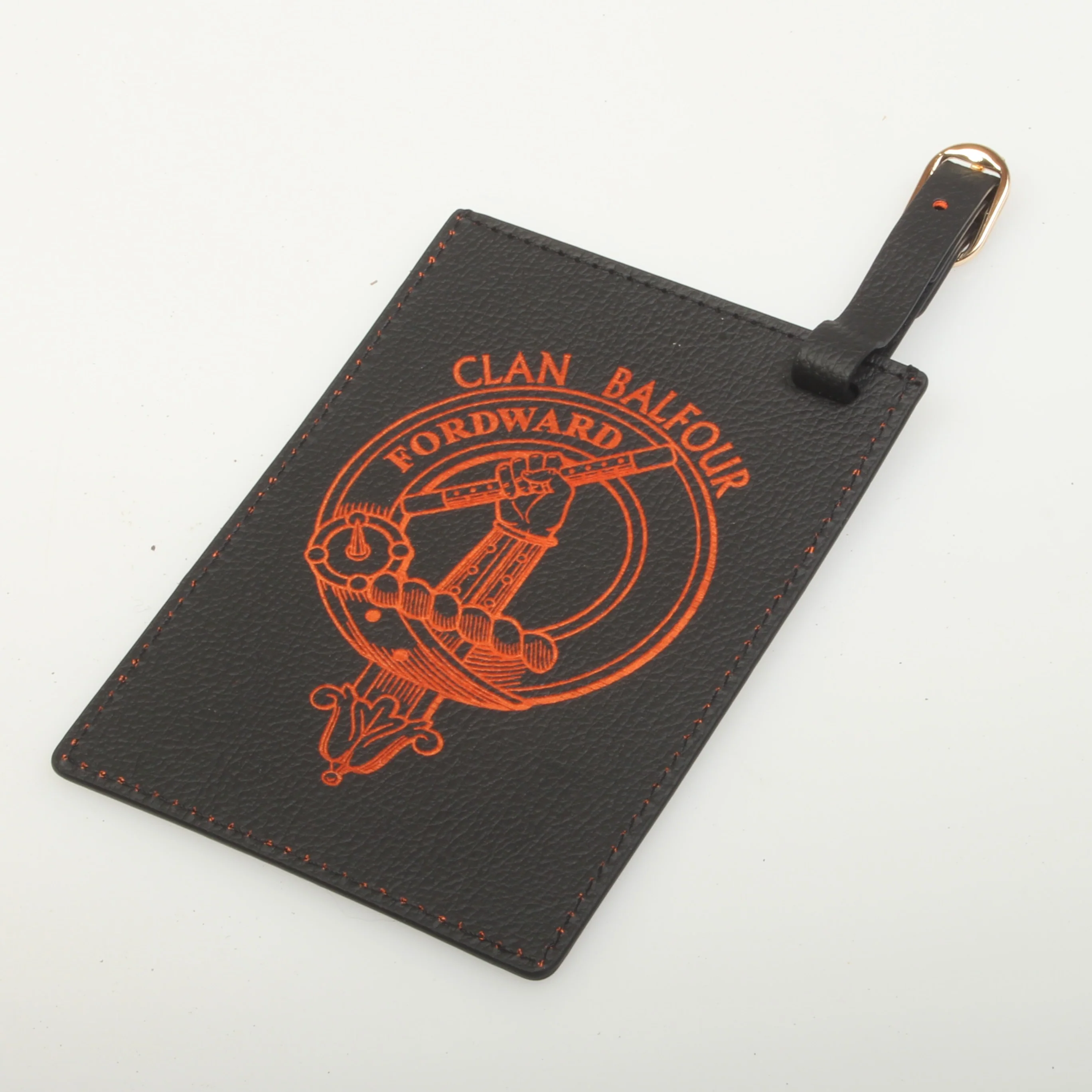 Balfour Clan Crest Engraved PU Leather Luggage Tag