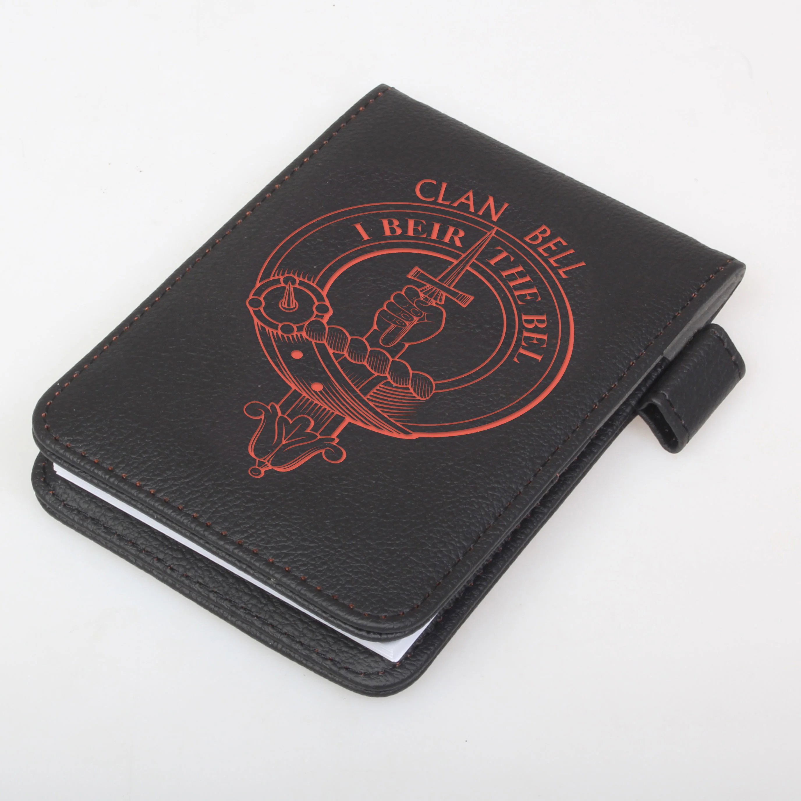 Bell Clan Crest Engraved Leather Small Notebook