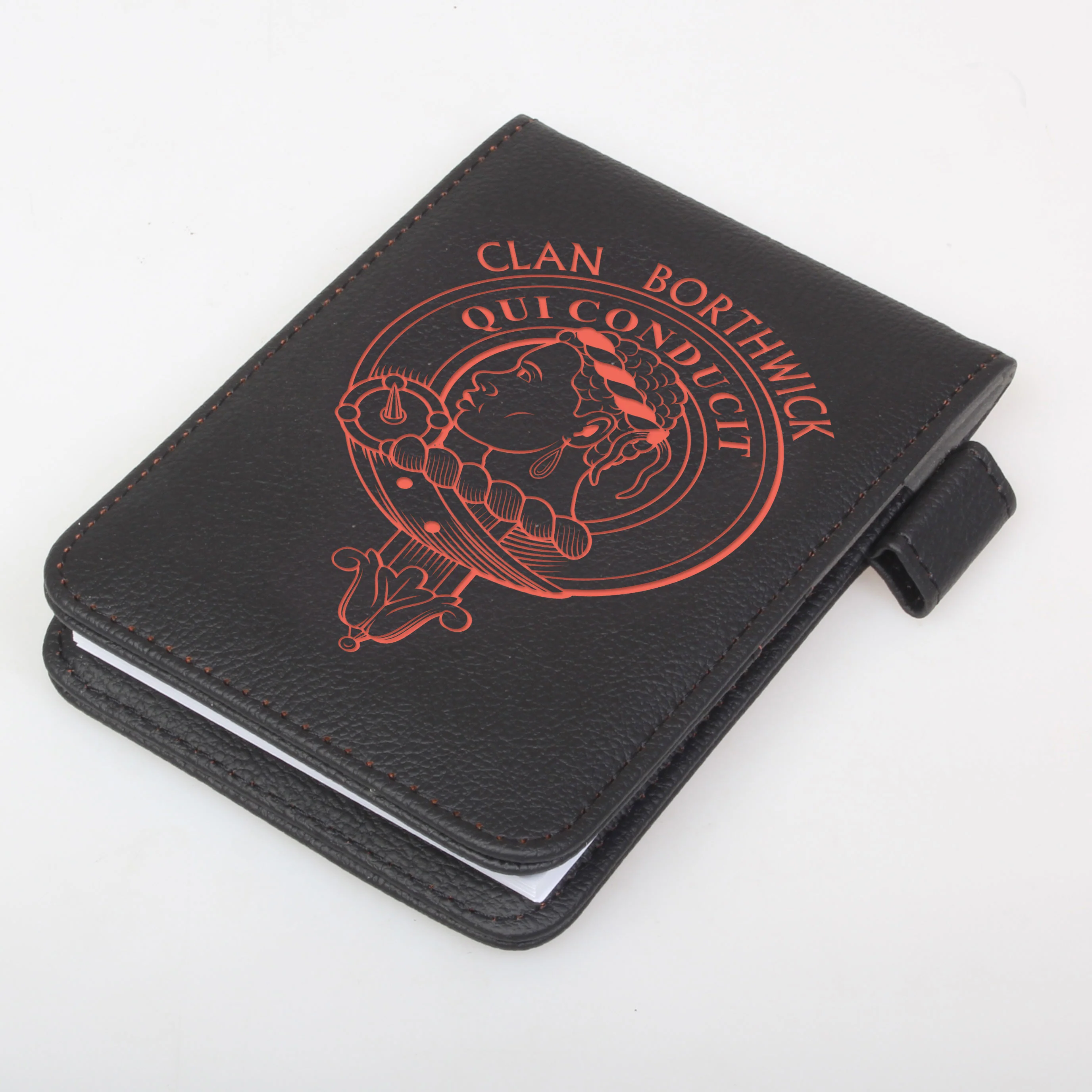 Borthwick Clan Crest Engraved Leather Small Notebook