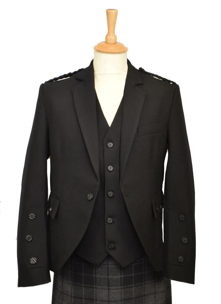 Braemar Tweed Jacket in Black Arrochar