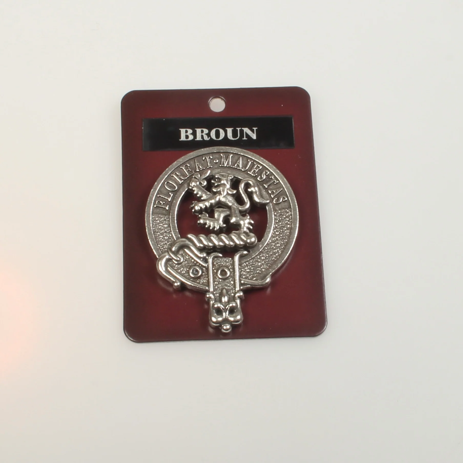 Brown (Broun) Clan Crest Badge in Pewter - Image 2