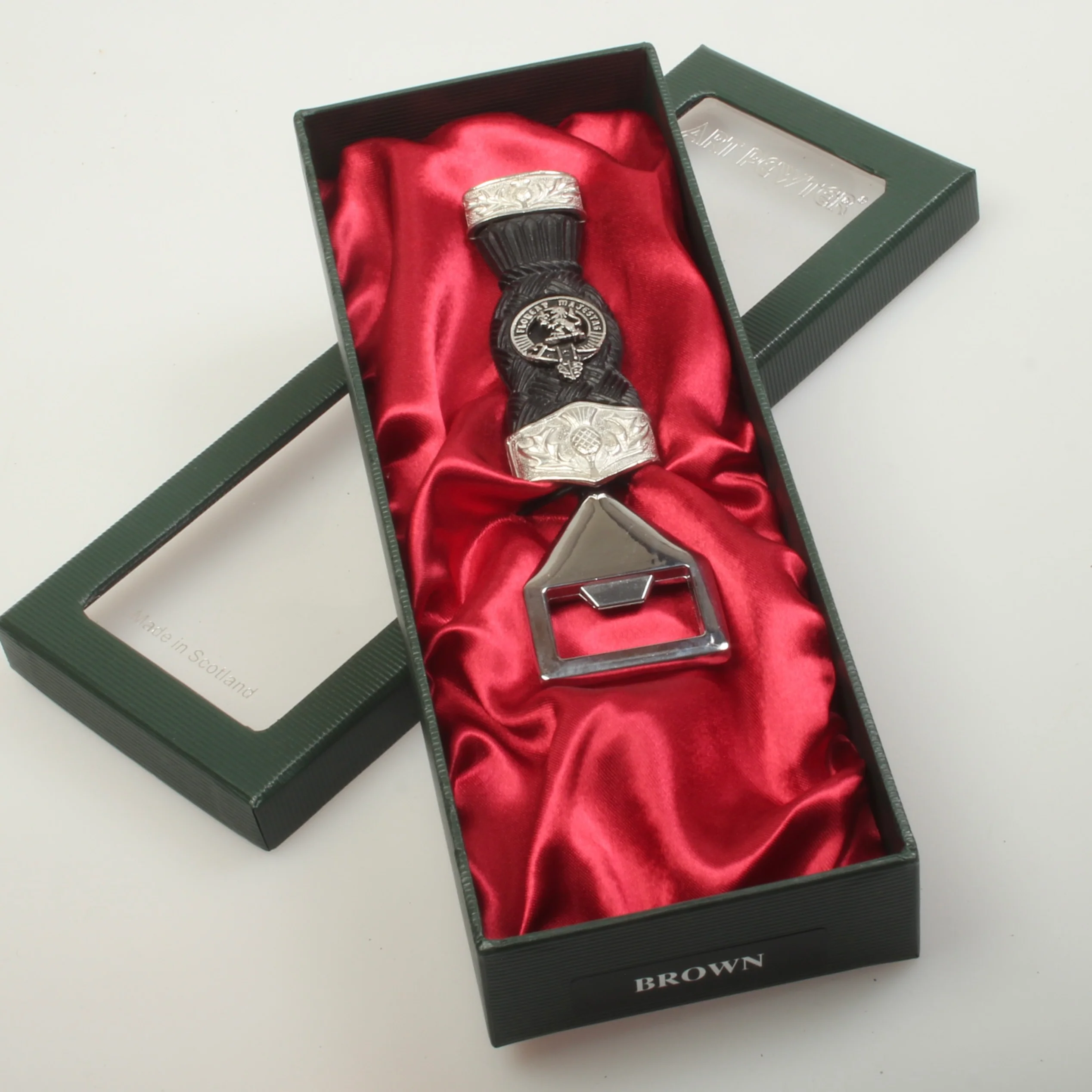 Brown Clan Crest Bottle Opener Sgian Dubh
