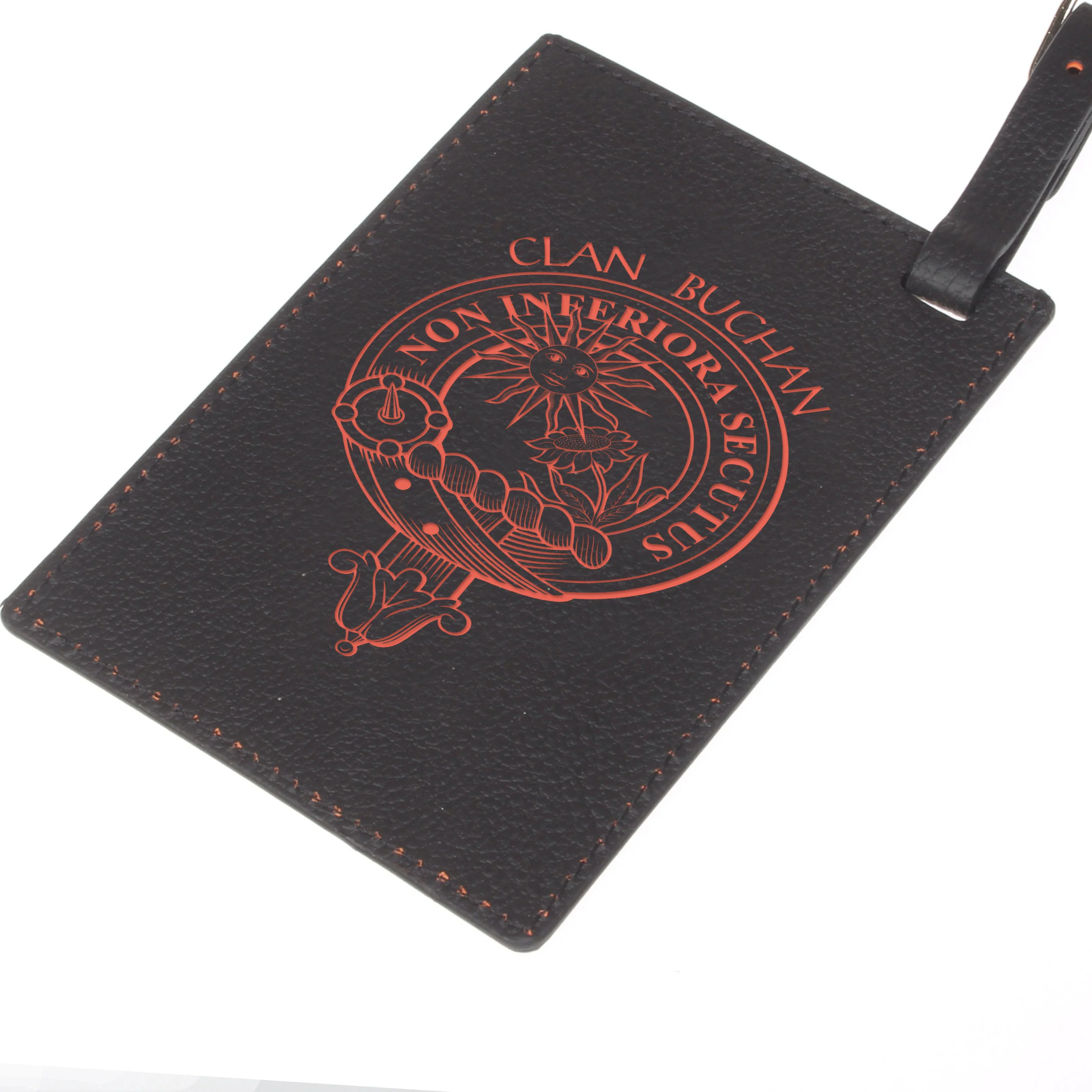 Buchan Clan Crest Engraved PU Leather Luggage Tag