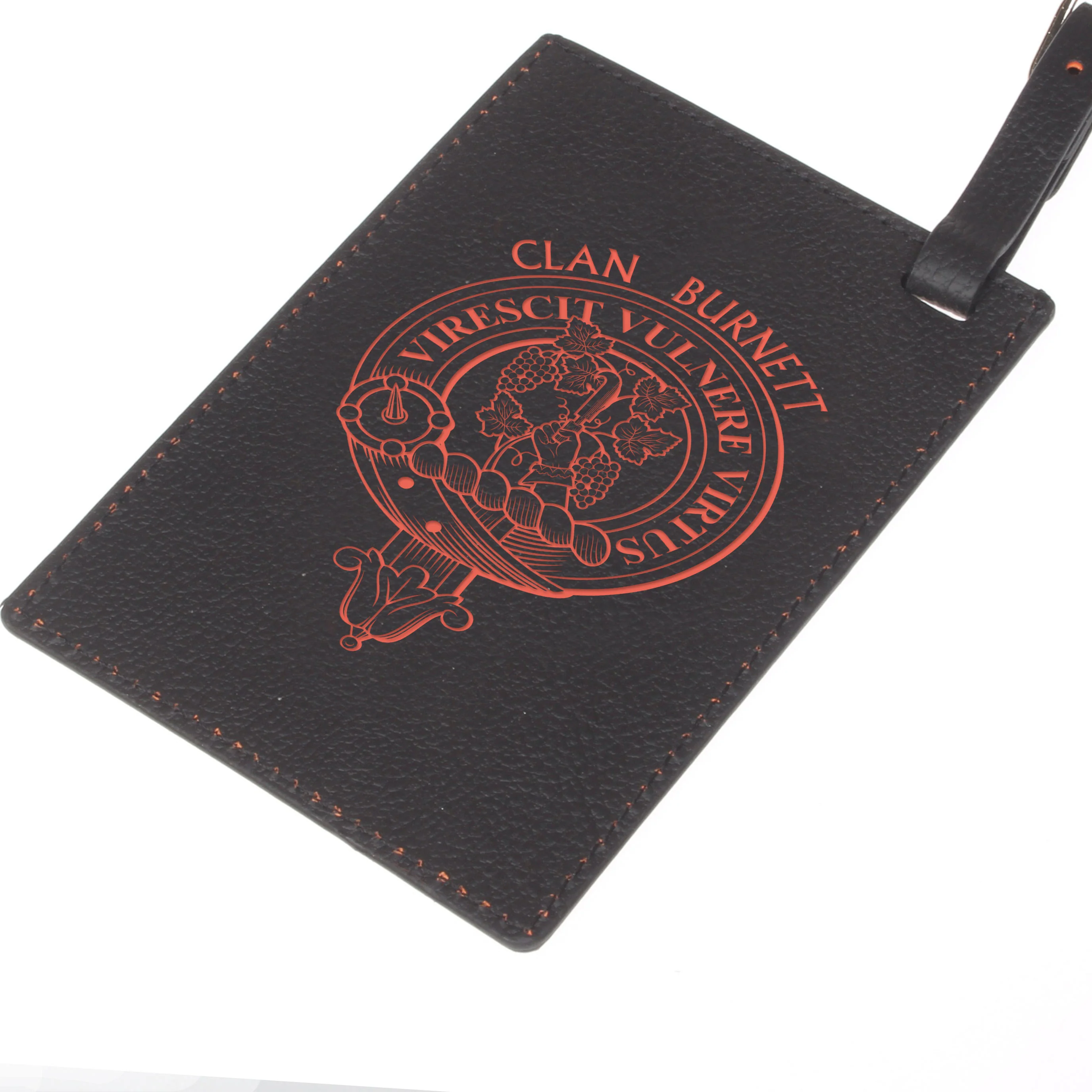 Burnett Clan Crest Engraved PU Leather Luggage Tag