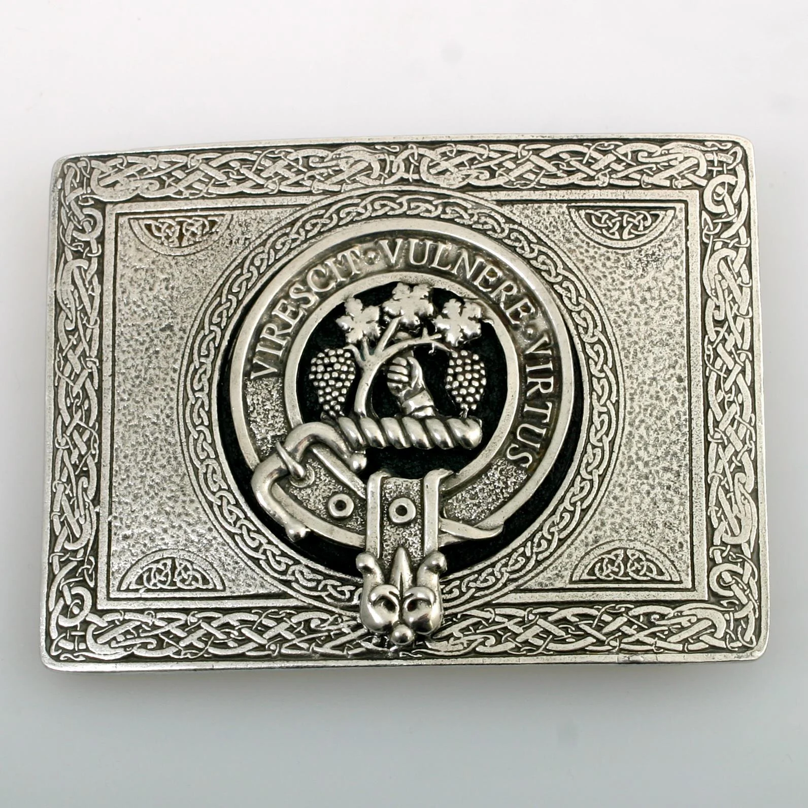 Burnett Pewter Clan Crest Buckle For Kilt Belts