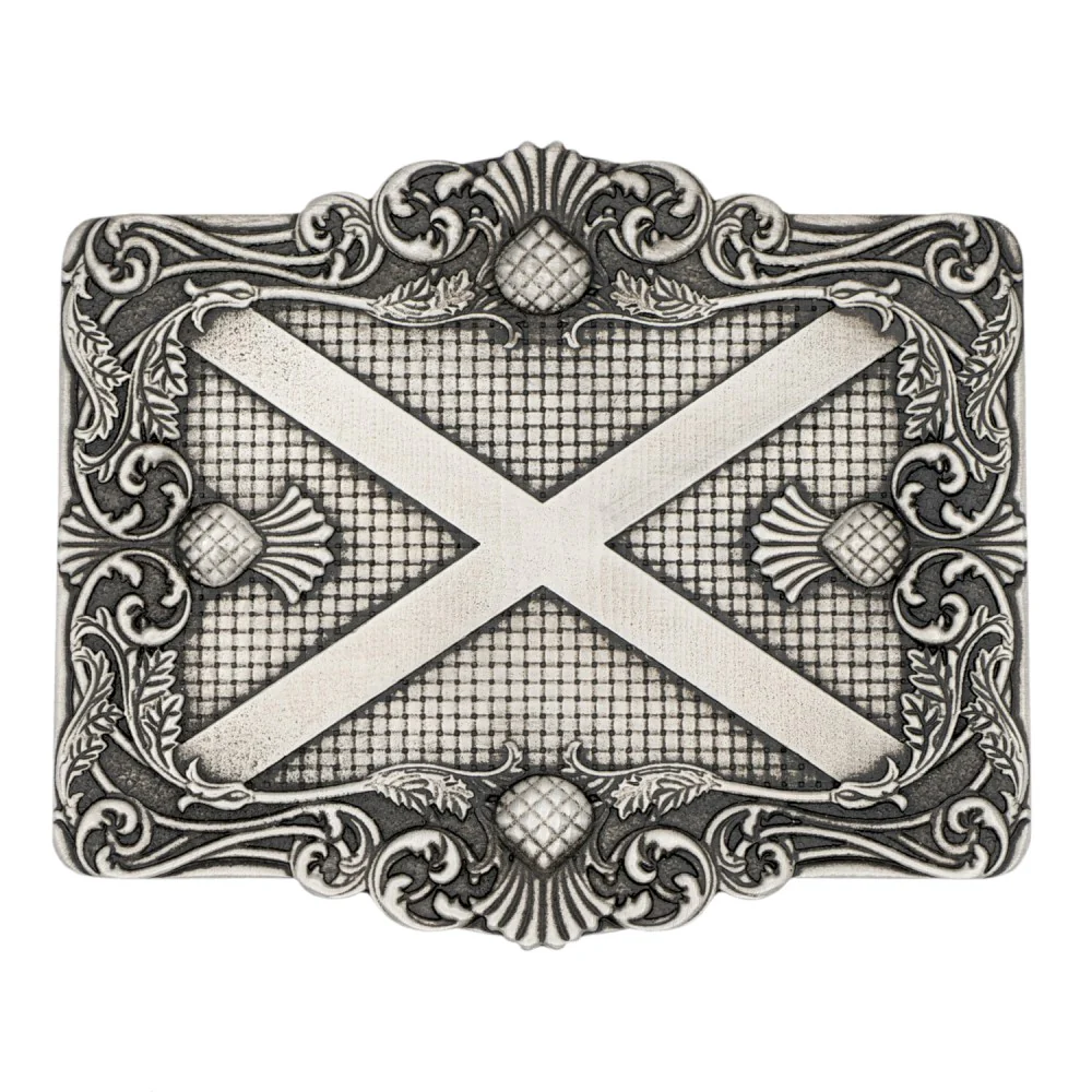 Caledonia Saltire Thistle Belt Buckle