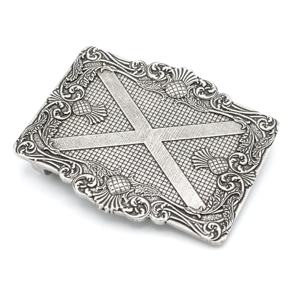 Caledonia Saltire Thistle Belt Buckle - Image 3