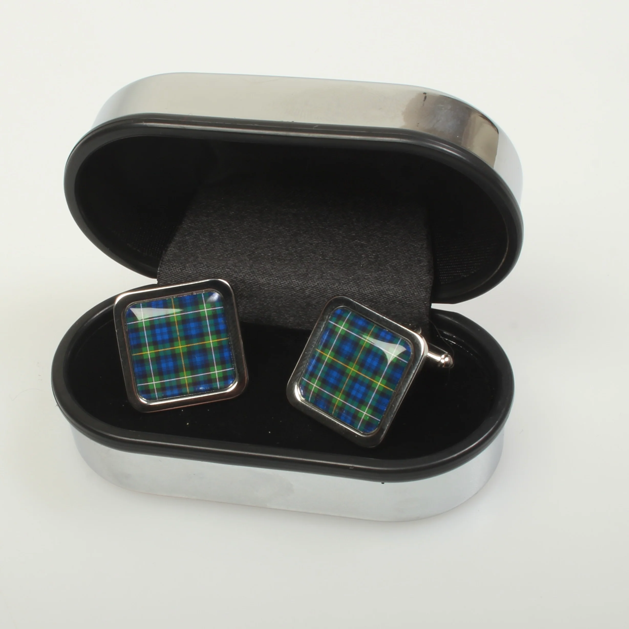 Campbell of Argyll Modern Tartan Cufflinks - Choose Your Shape - Image 4