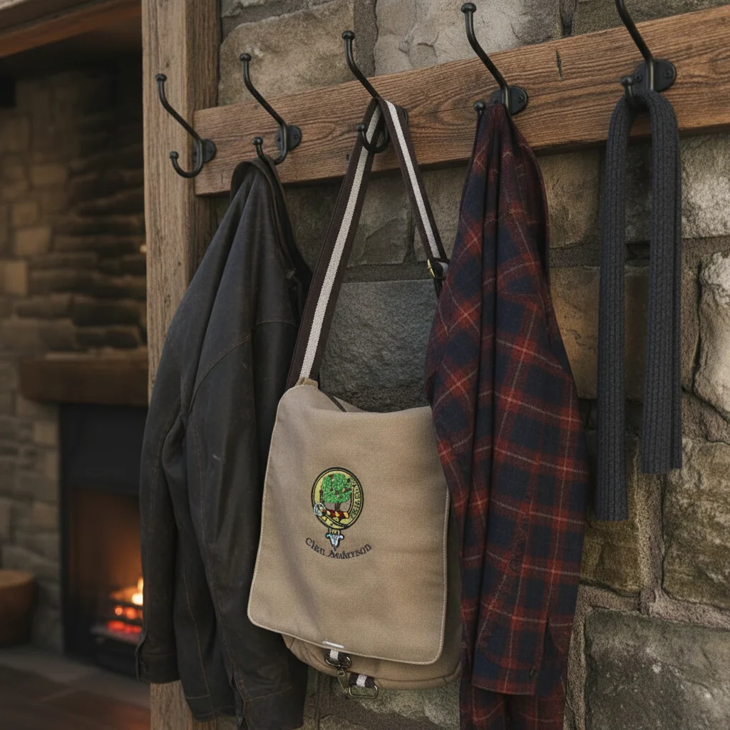 Canvas Messenger Bag with Embroidered Crest - Image 4