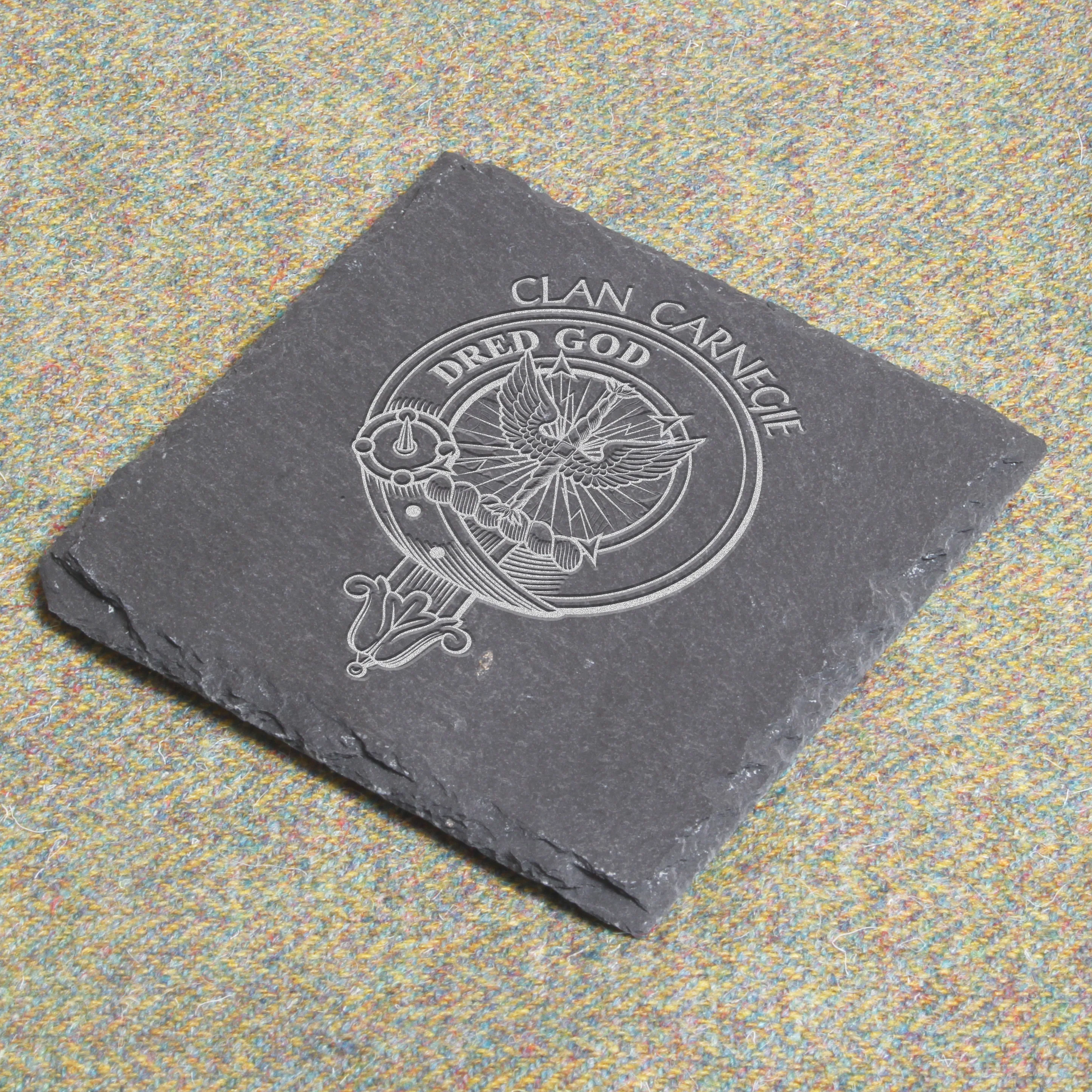 Carnegie Clan Crest Slate Coaster