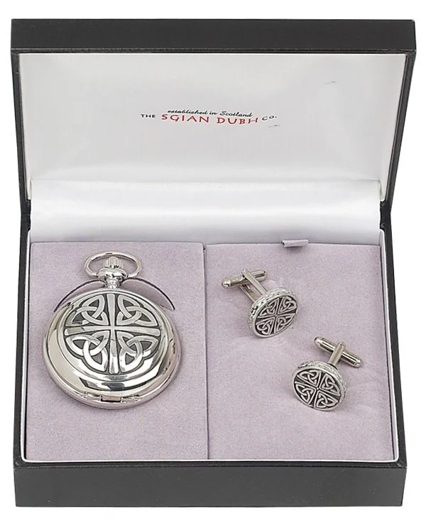 Celtic 2 Piece Mechanical Pocket Watch Gift Set - Image 2