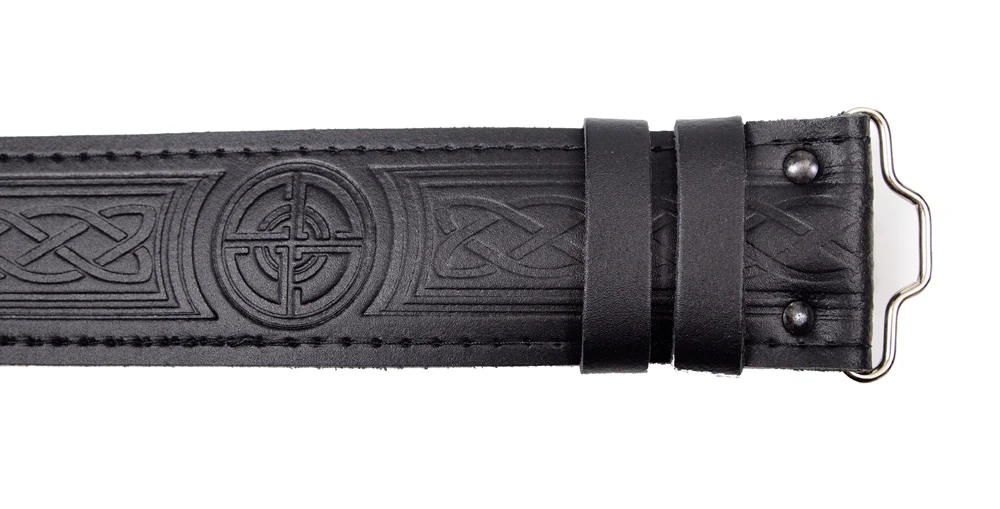 Celtic Embossed Leather Kilt Belt - Image 3