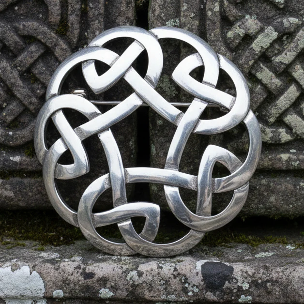 Celtic Interlace Plaid Brooch