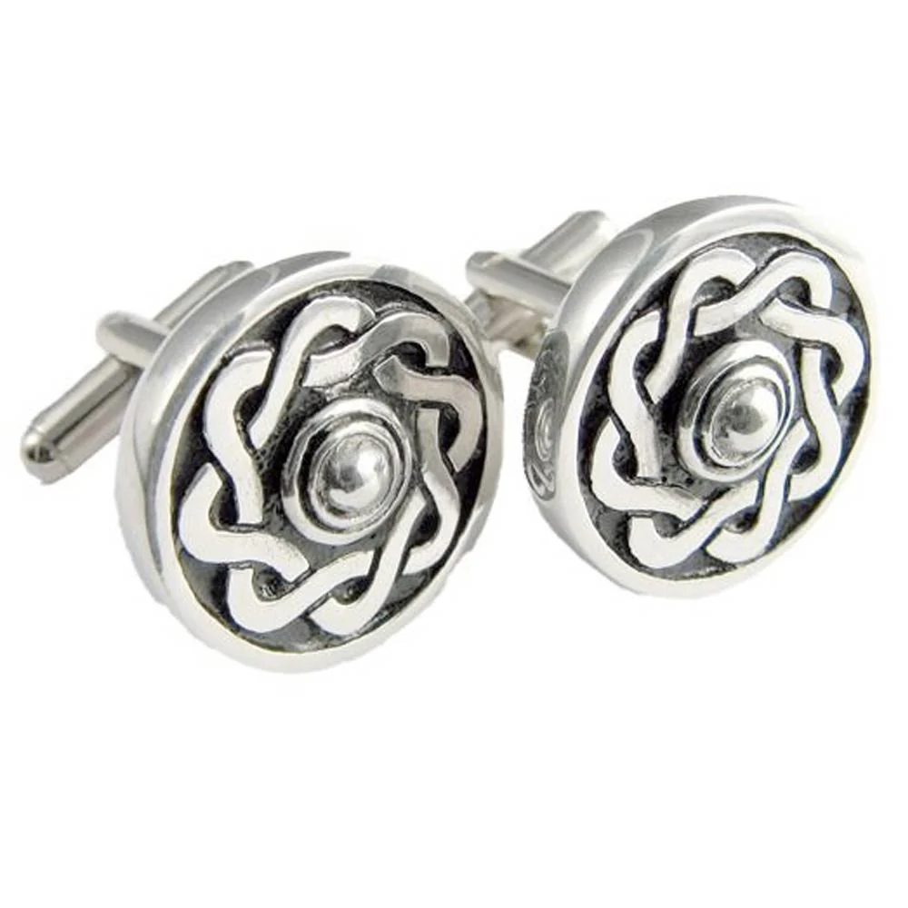Celtic Shield Polished Cufflinks - Also in Matt - Image 2