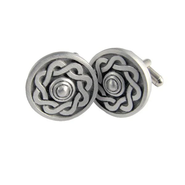 Celtic Shield Polished Cufflinks - Also in Matt - Image 4