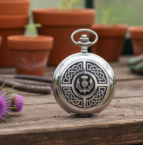 Celtic & Thistle Mechanical Pocket Watch