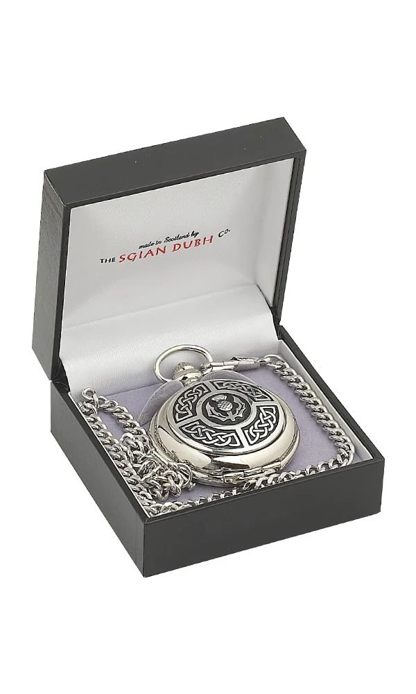 Celtic & Thistle Mechanical Pocket Watch - Image 4