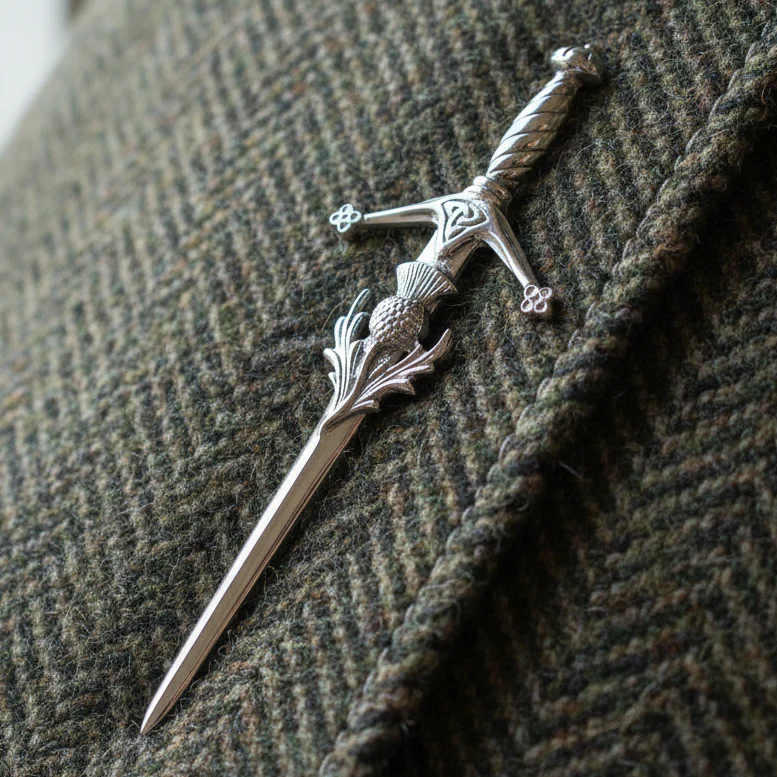 Claidhmhor with Thistle Kilt Pin