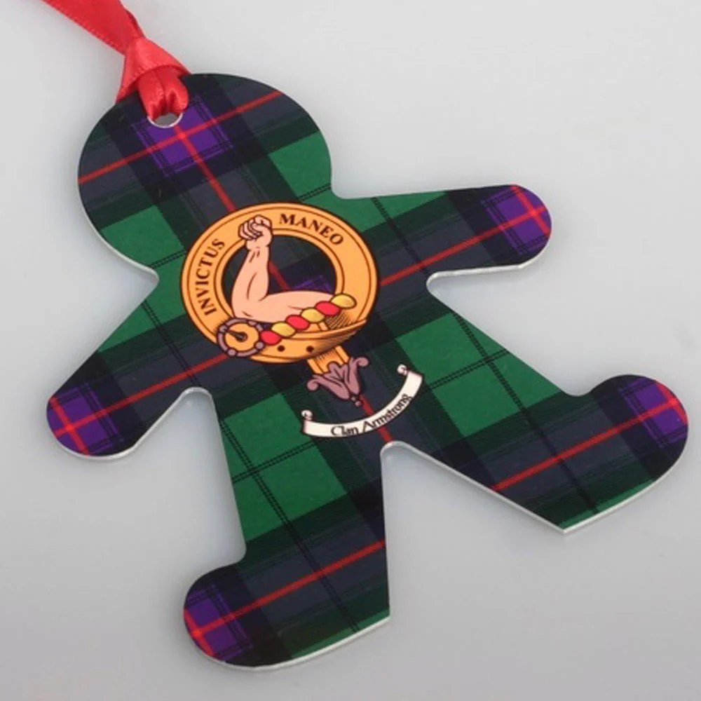 Clan Crest and Tartan Metal Christmas Ornament - 6 Styles Available - Image 3
