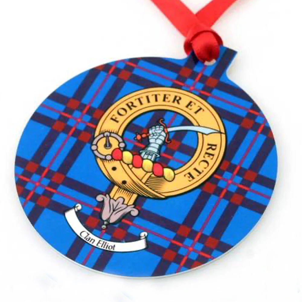 Clan Crest and Tartan Metal Christmas Ornament - 6 Styles Available - Image 7
