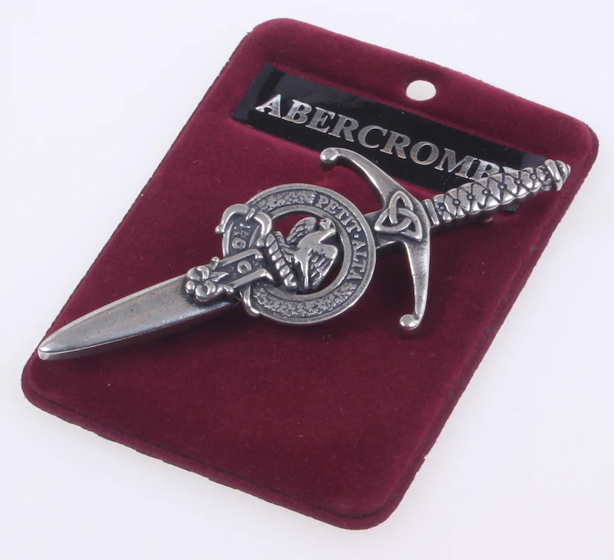 Clan Crest Pewter Kilt Pin with Abercrombie Crest - Image 2