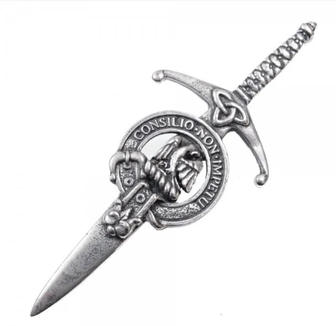 Clan Crest Pewter Kilt Pin with Agnew Crest - Image 2