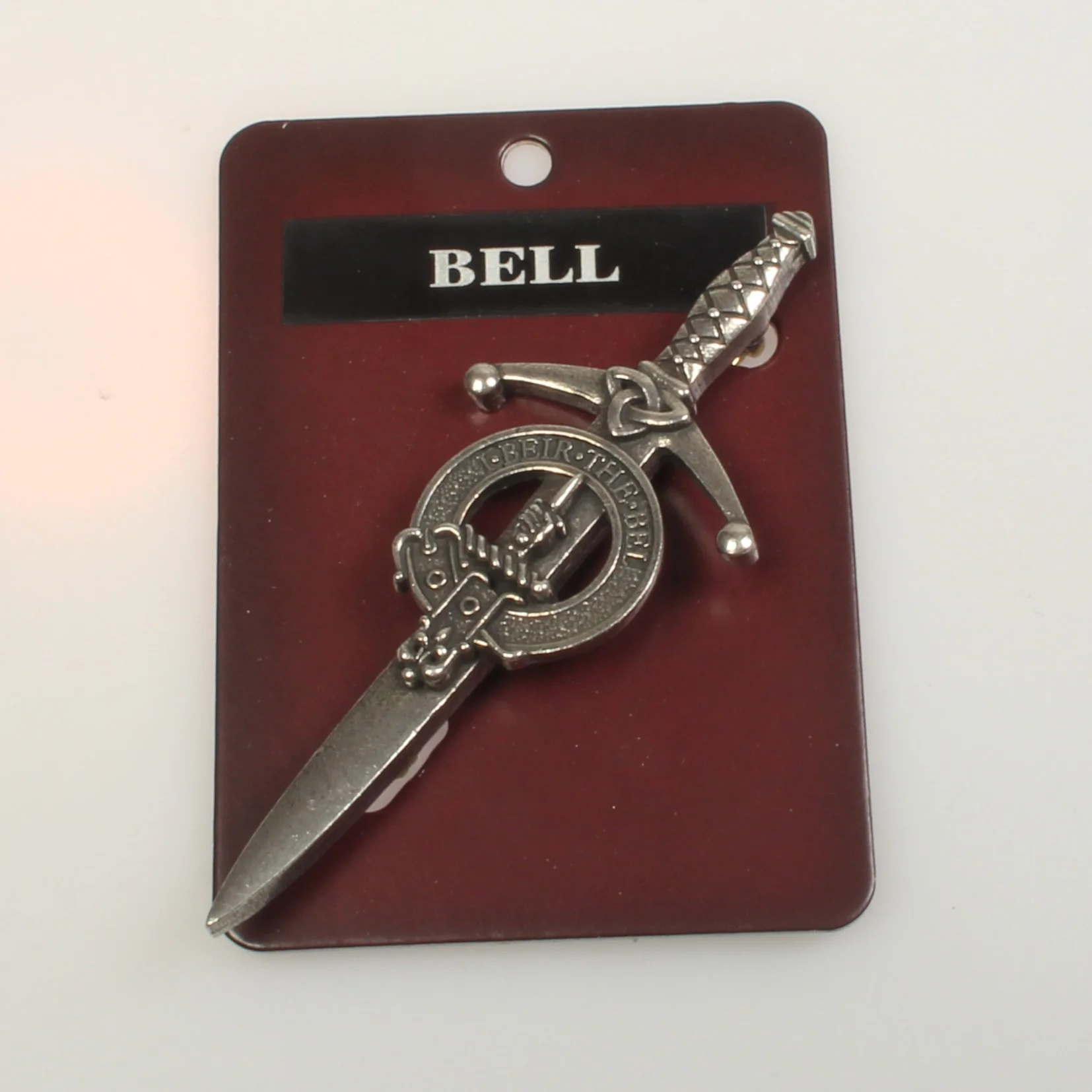 Clan Crest Pewter Kilt Pin with Bell Crest - Image 2