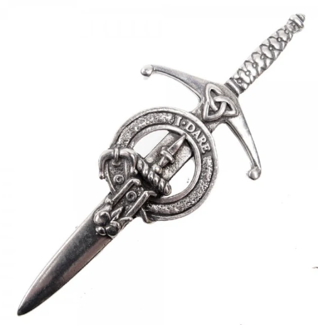 Clan Crest Pewter Kilt Pin with Dalziel Crest