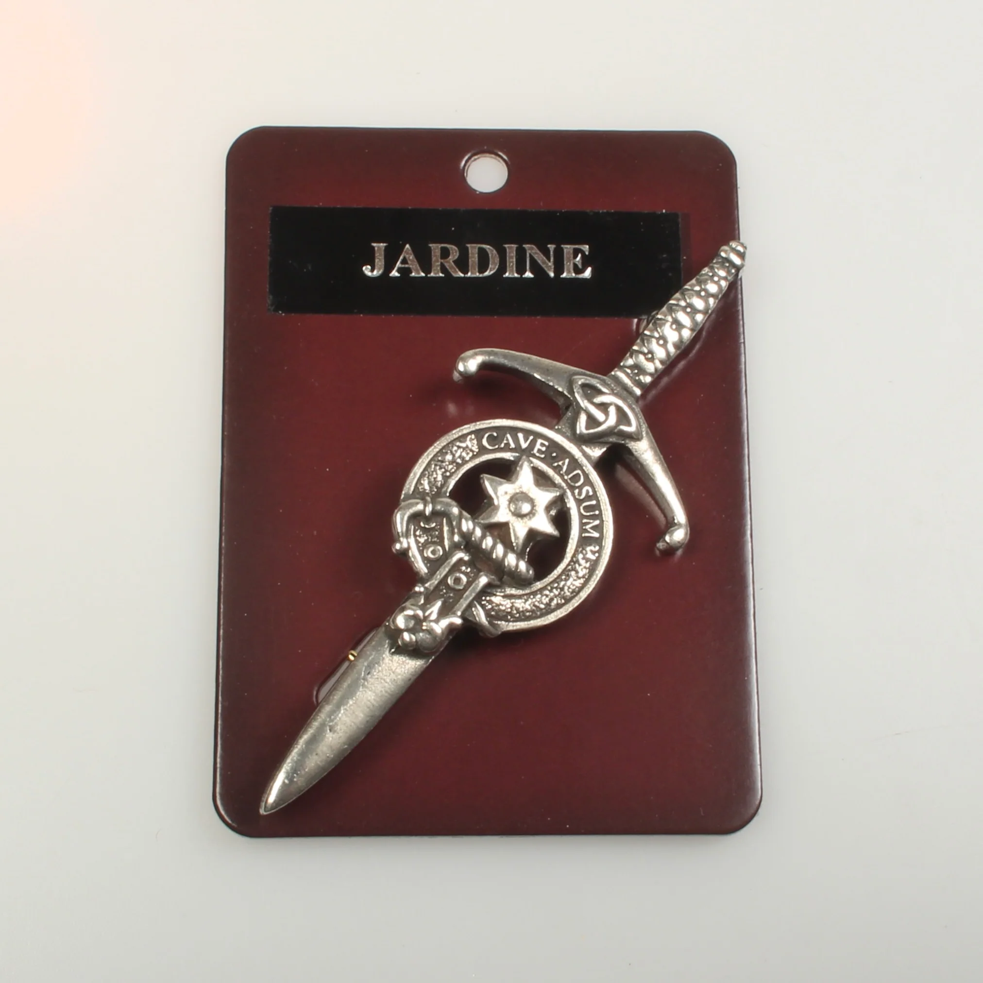 Clan Crest Pewter Kilt Pin with Jardine Crest