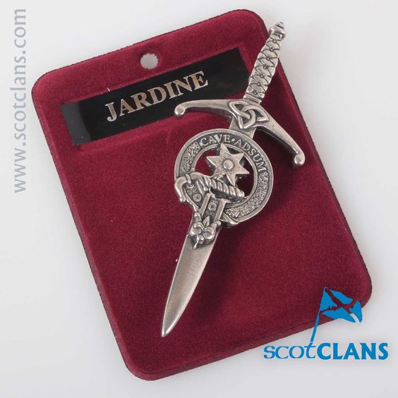 Clan Crest Pewter Kilt Pin with Jardine Crest - Image 2