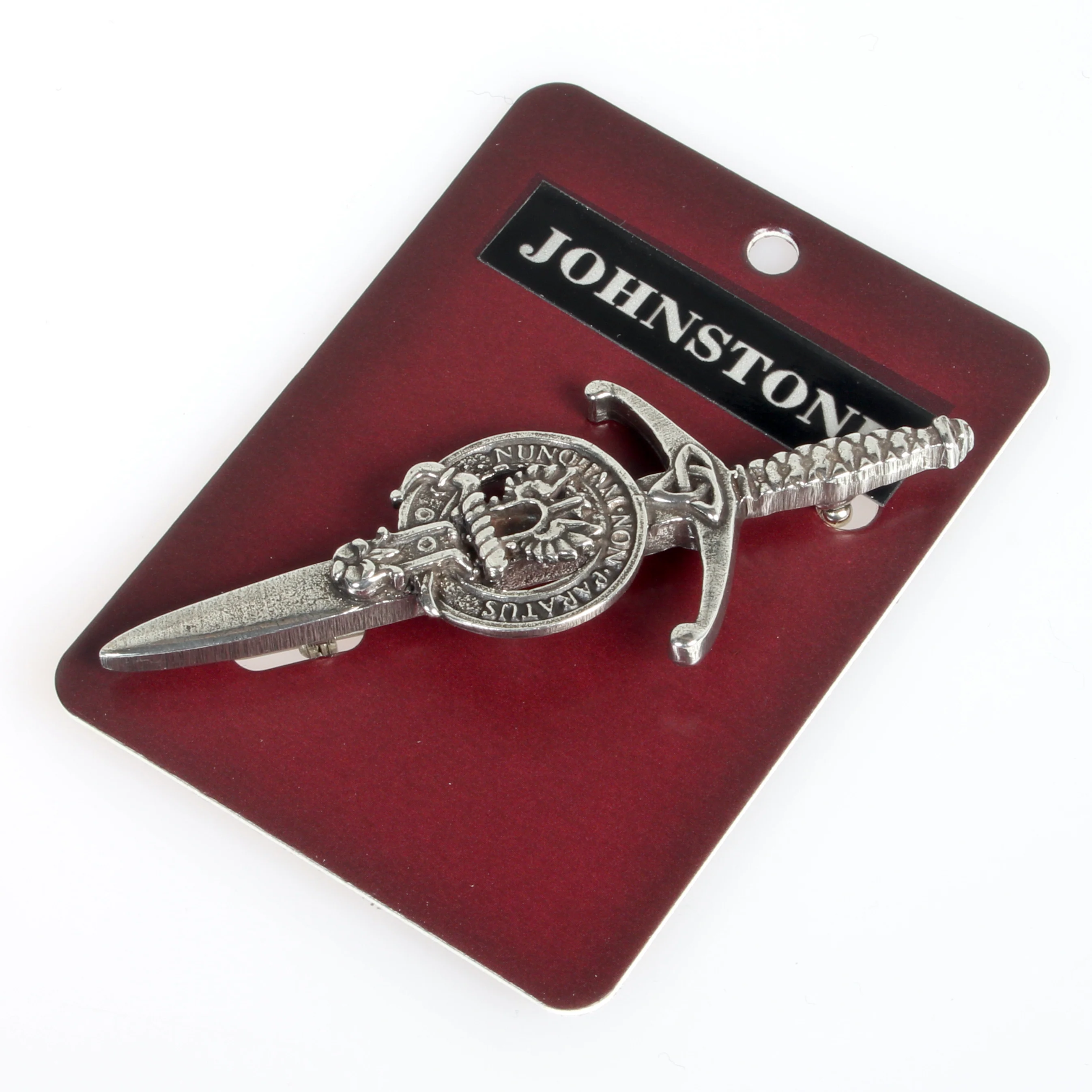 Clan Crest Pewter Kilt Pin with Johnstone Crest
