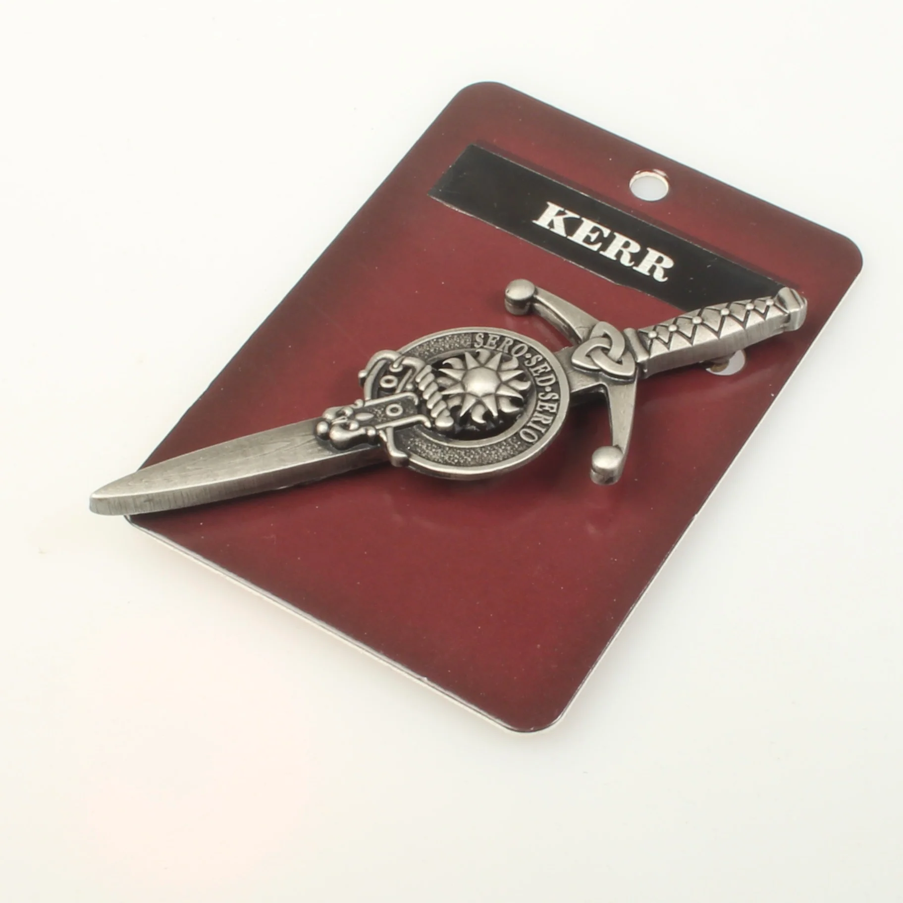 Clan Crest Pewter Kilt Pin with Kerr Crest - Image 2