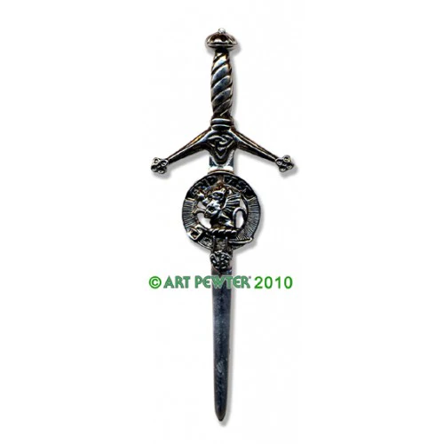 Clan Crest Pewter Kilt Pin with Leslie Crest - Image 2