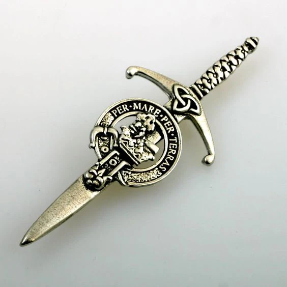 Clan Crest Pewter Kilt Pin with MacDonald Crest