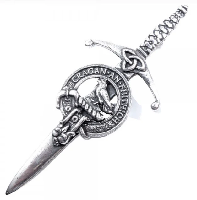 Clan Crest Pewter Kilt Pin with MacDonald of Glengarry Crest - Image 2