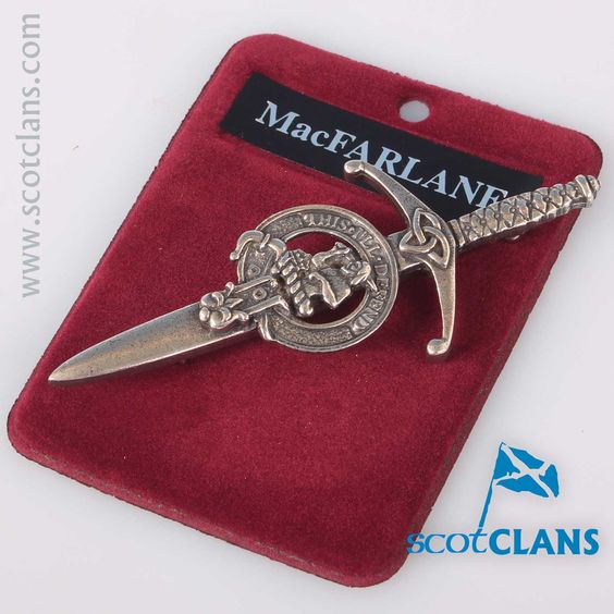 Clan Crest Pewter Kilt Pin with MacFarlane Crest - Image 2